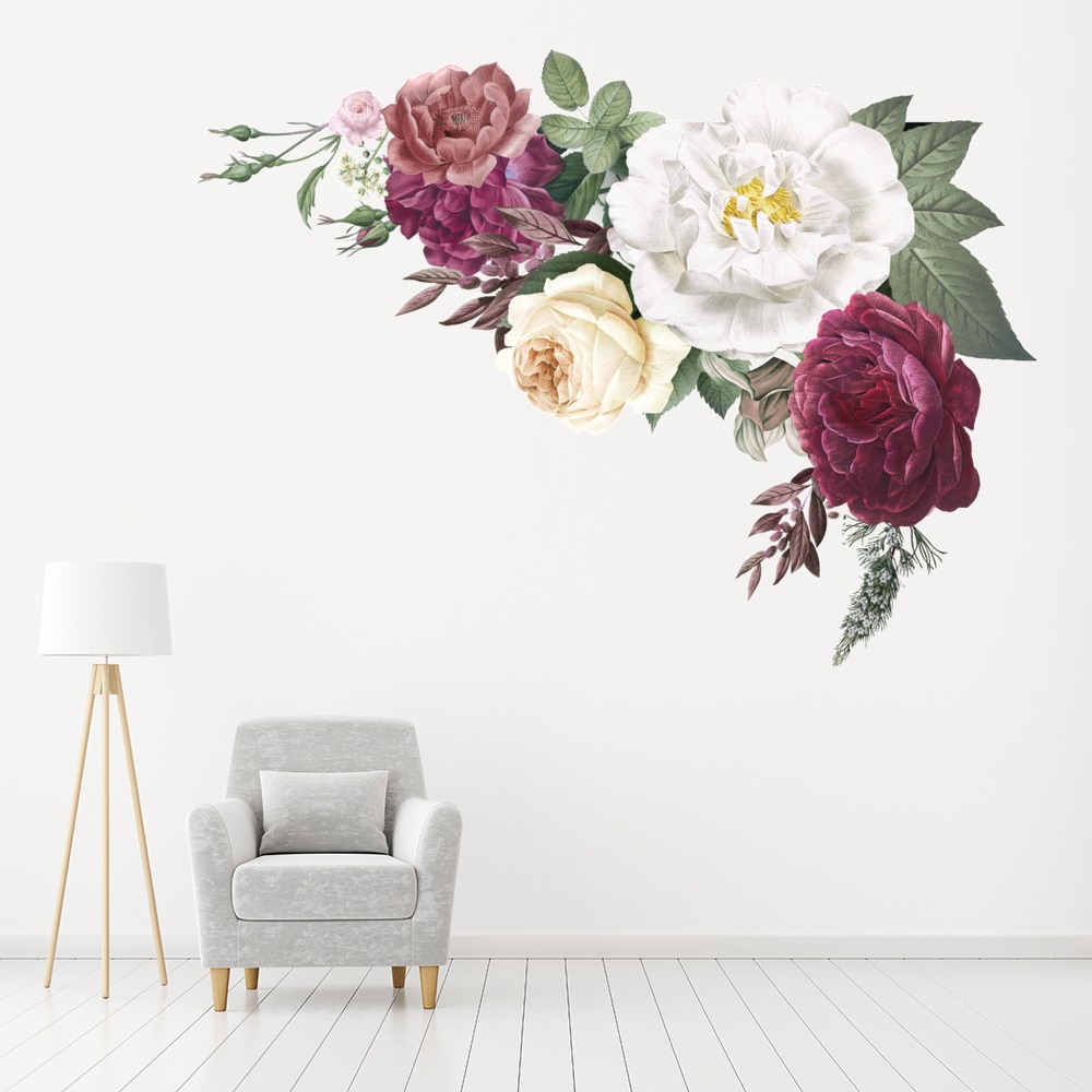 Mixed Rose Bouquet Floral Wall Sticker | Icon Wall Stickers
