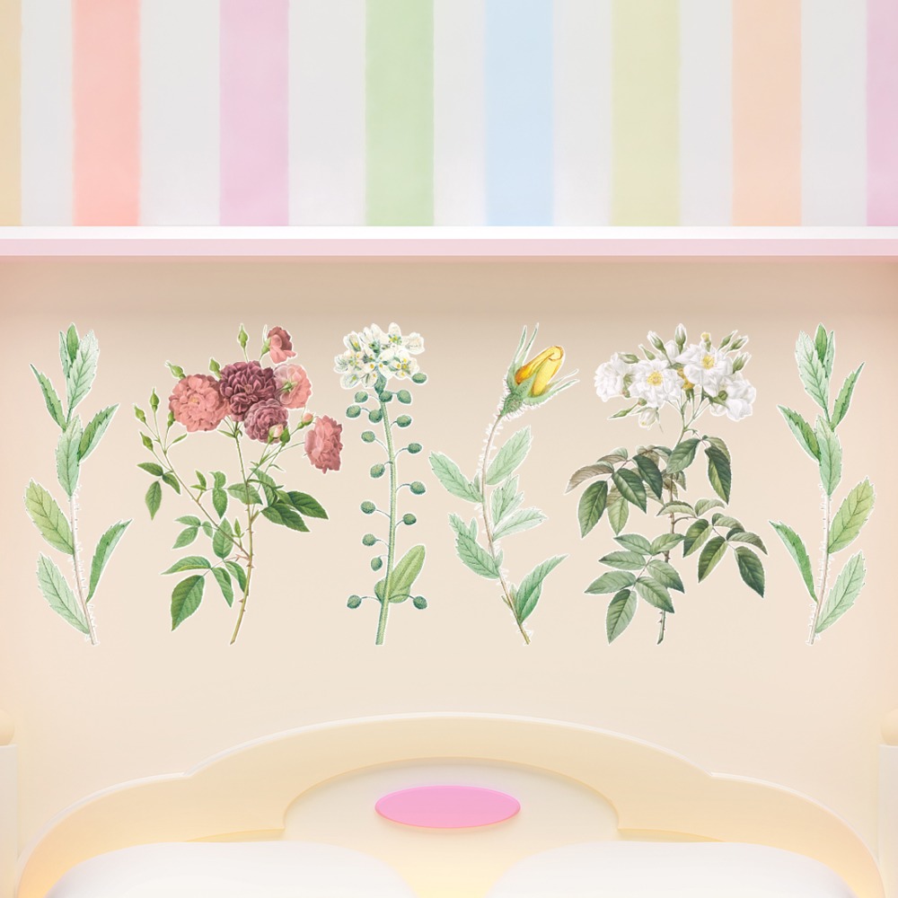 Leaves and posey set Floral Wall Sticker
