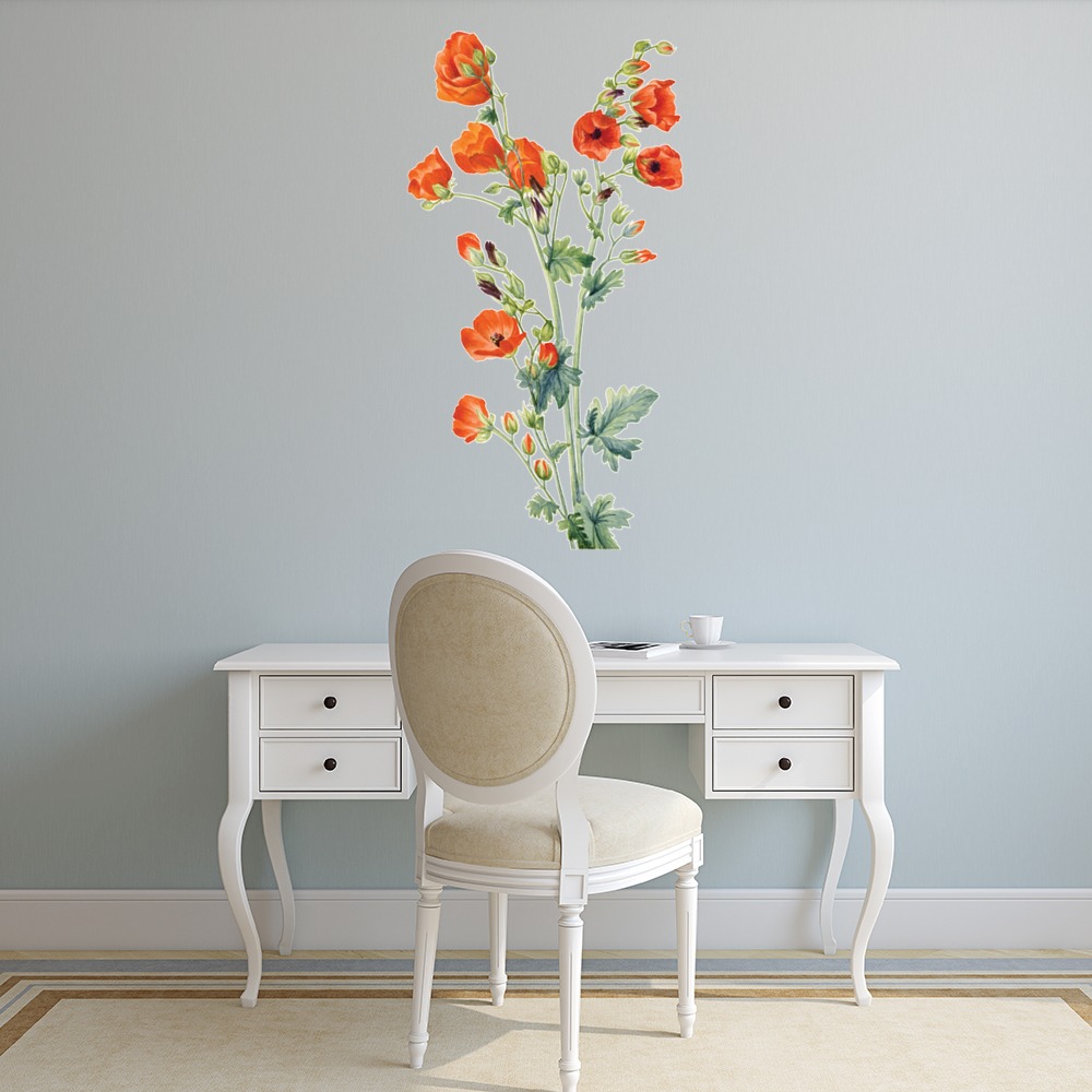 Red Poppy spray Floral Wall Sticker | Icon Wall Stickers