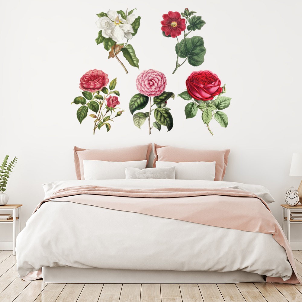 Single Rose Set Floral Wall Sticker | Icon Wall Stickers