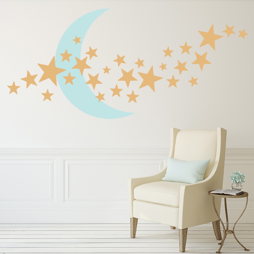 Blue Moon Stars Nursery Wall Sticker | Icon Wall Stickers