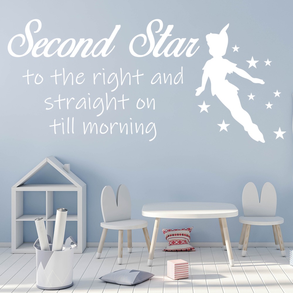 Second Star To The Right Peter Pan Quote Wall Sticker | Icon Wall Stickers
