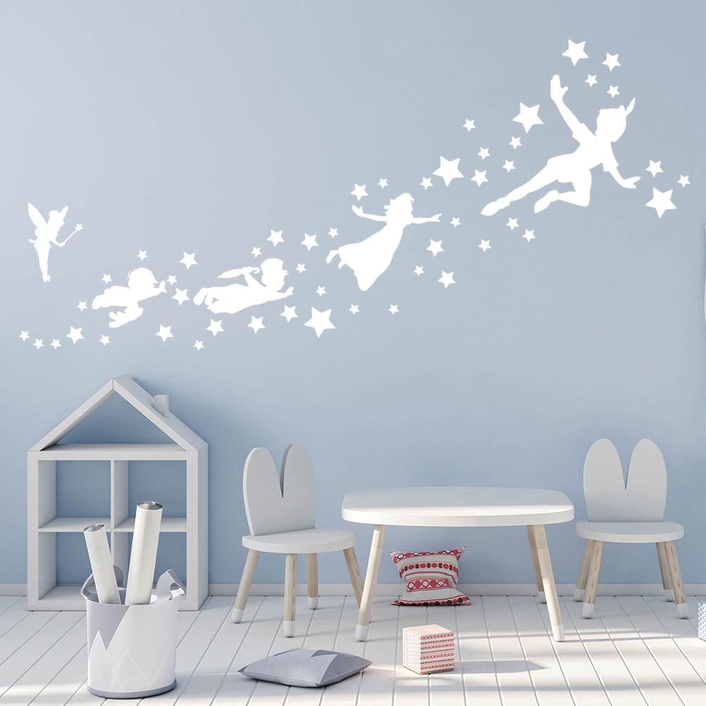 Peter Pan, Wendy & Boys Stars Nursery Wall Sticker