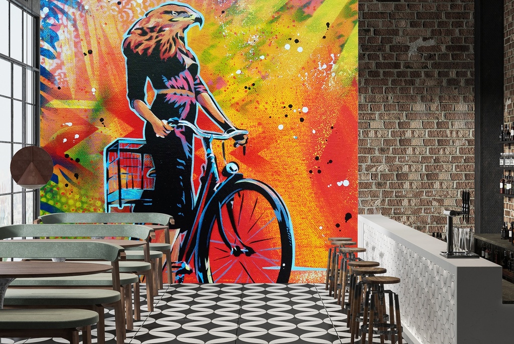 Cycle Soaring Wall Mural by 2015 AbcArtAttack
