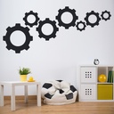 Cogs Chain Mechanics Tools Wall Sticker