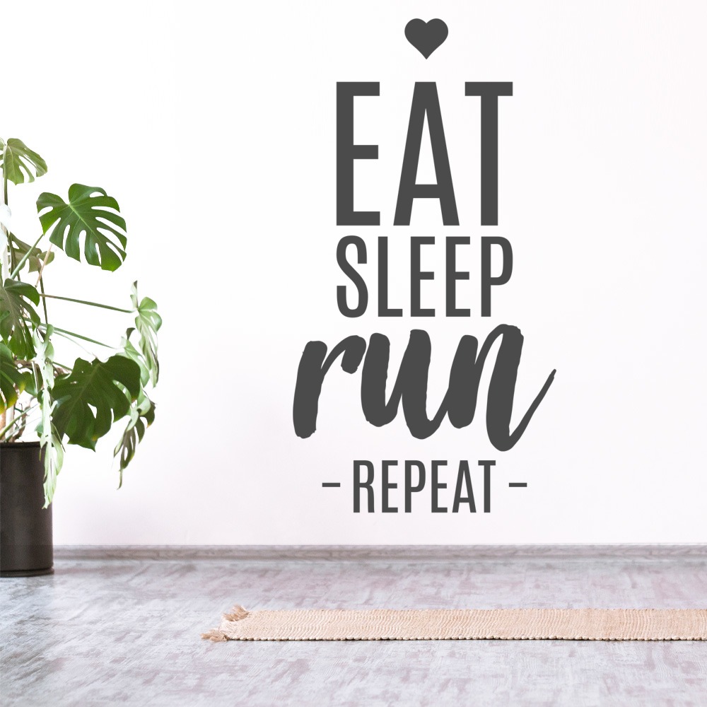 Eat Sleep Run Athletics Sports Wall Sticker