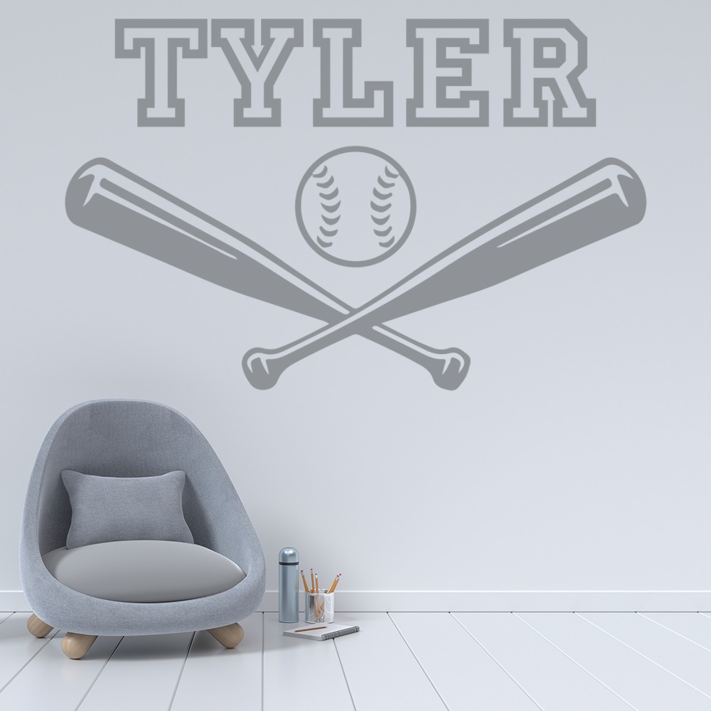 Personalised Name Baseball Sports Wall Sticker