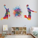 Basketball Players Paint Splash Design Wall Sticker