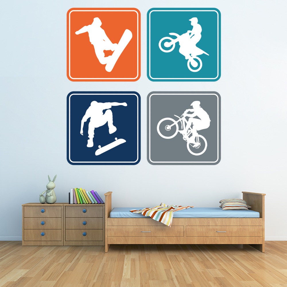 Boarding & Biking Extreme Sports Wall Sticker