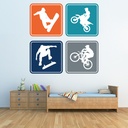 Boarding & Biking Extreme Sports Wall Sticker