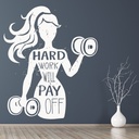 Hard Work Will Pay Off 3 Fitness Gym Wall Sticker