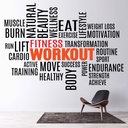 Workout Text Fitness Gym Wall Sticker
