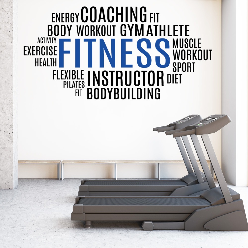 Fitness Text Exercise Gym Wall Sticker | Icon Wall Stickers