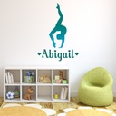 Personalised Name Teal Blue Gymnastics Wall Sticker