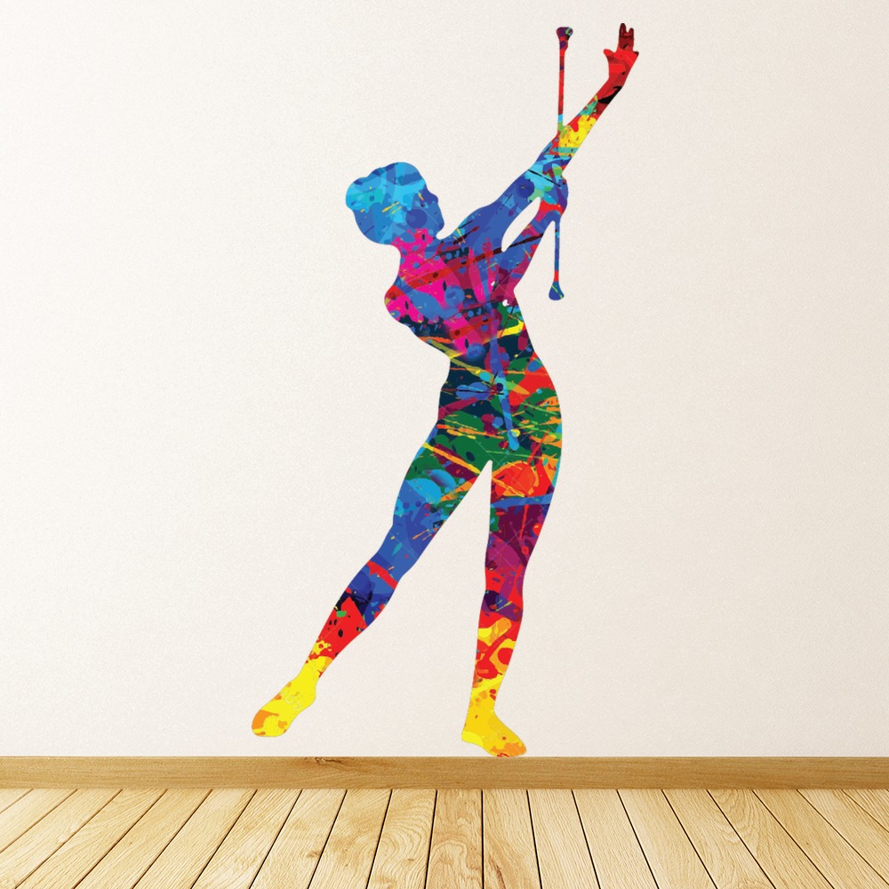 Rhythmic baton Gymnastics Wall Sticker