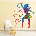 Rhythmic Ribbon Gymnastics Wall Sticker