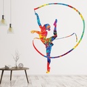 Rhythmic ribbon pose Gymnastics Wall Sticker