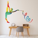 Rhythmic Ribbon Splits Gymnastics Wall Sticker