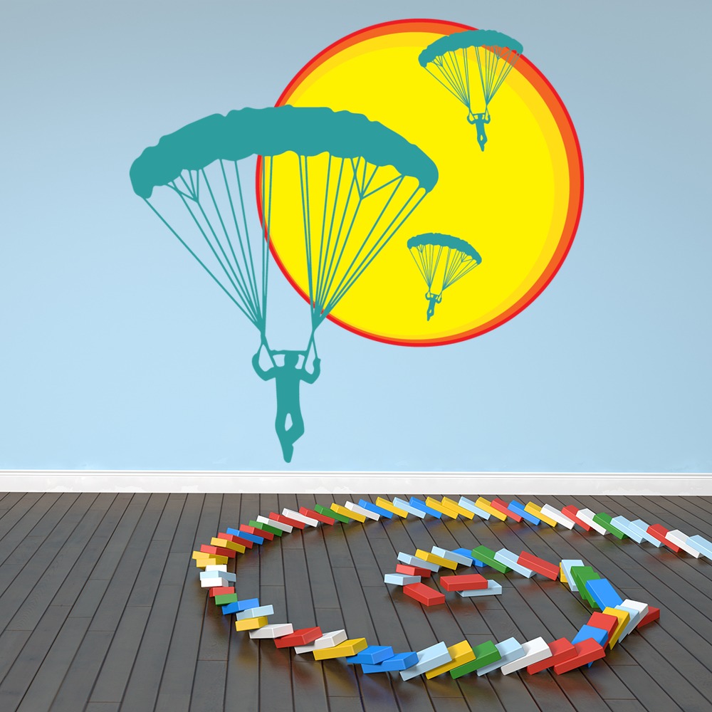 Parachute & Sun Skydiving Wall Sticker