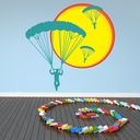 Parachute & Sun Skydiving Wall Sticker