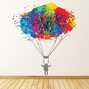 Paint Splash Parachute Skydiving Wall Sticker