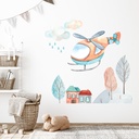 Helicopter & Village Kids Nursery Design Wall Sticker