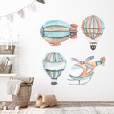 Hot Air Balloon & Aircraft Nursery Wall Sticker Set