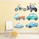 6 Pack Transport Childrens Wall Sticker Set