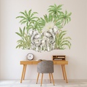 Elephant Safari Tropical Palm Trees Wall Sticker