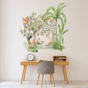 Tropical Safari Scene Palm Trees & Animals Wall Sticker