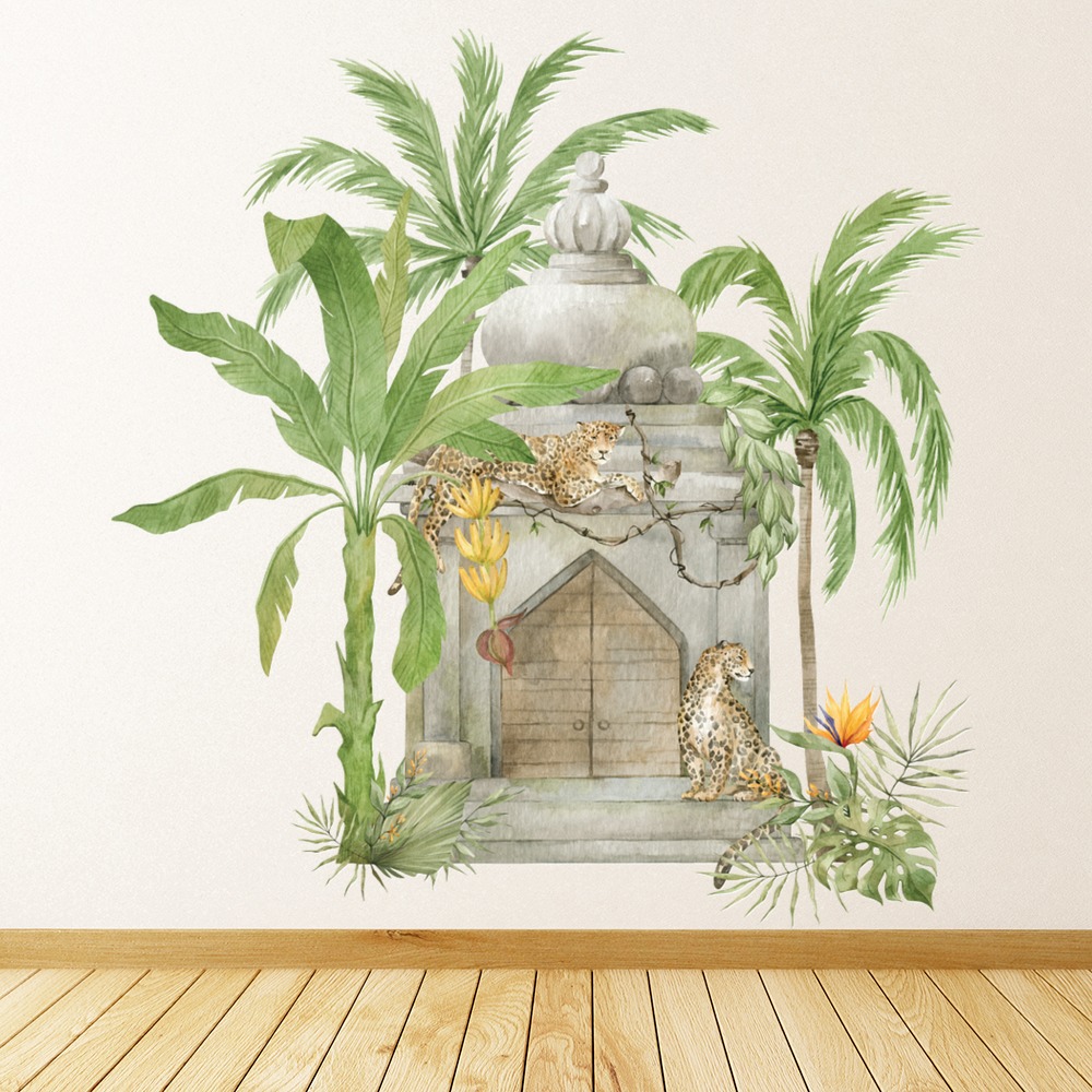 Jungle Temple Tropical Safari Wall Sticker