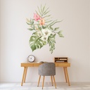 Pink & White Flower Tropical Floral Decor Wall Sticker