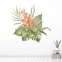Bright Orange Flower Tropical Floral Wall Sticker