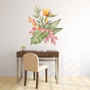 Orange & Pink Flower Tropical Floral Wall Sticker