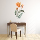 Pretty Orange Tulip Floral Decor Wall Sticker