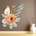 Orange Flower Floral Decor Wall Sticker