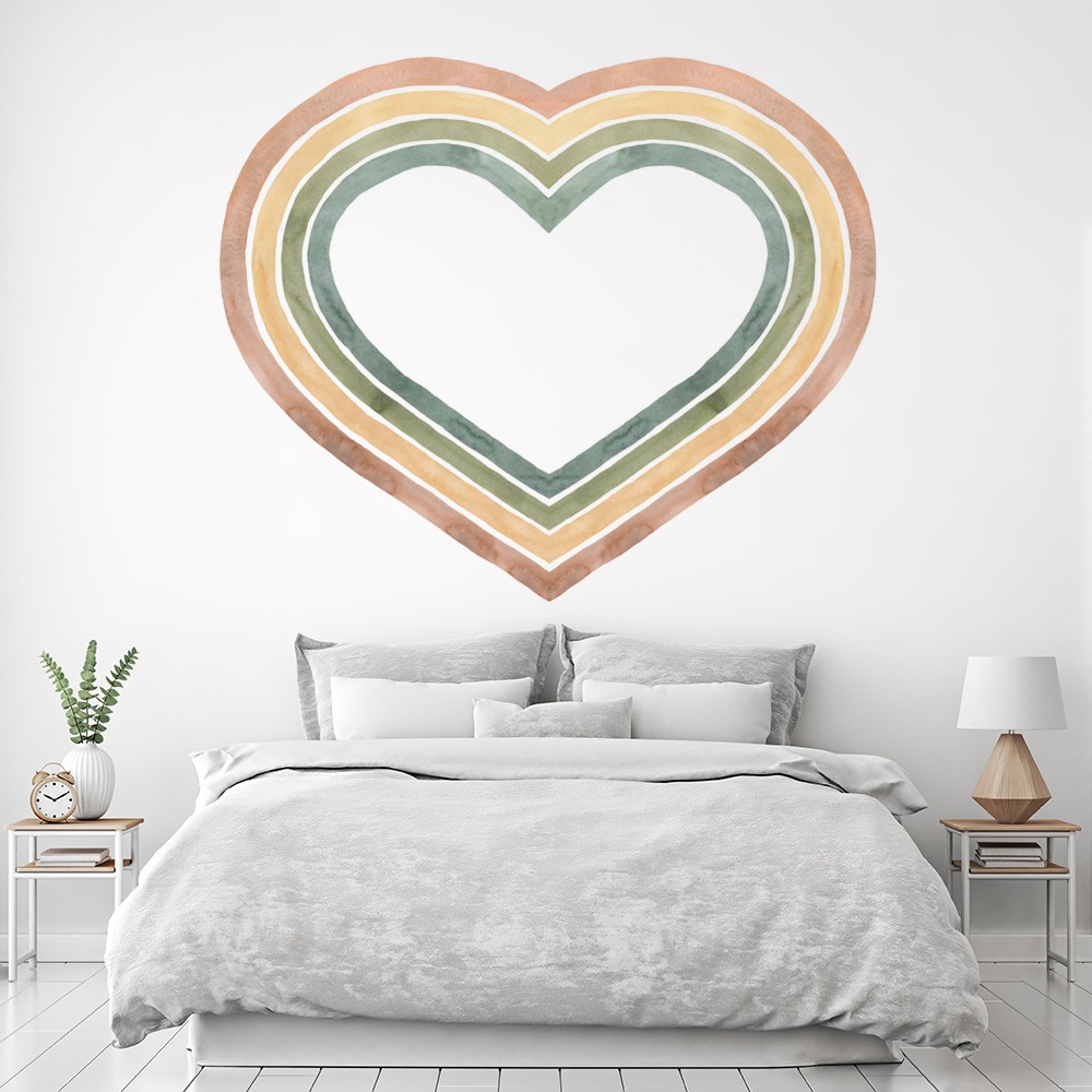 Rainbow Love Heart Wall Sticker | Icon Wall Stickers