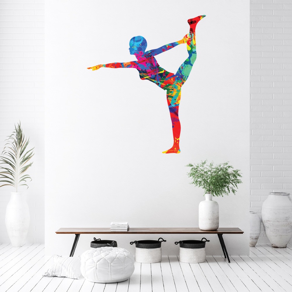 Colourful Yoga Pose Yoga Studio Decor Wall Sticker