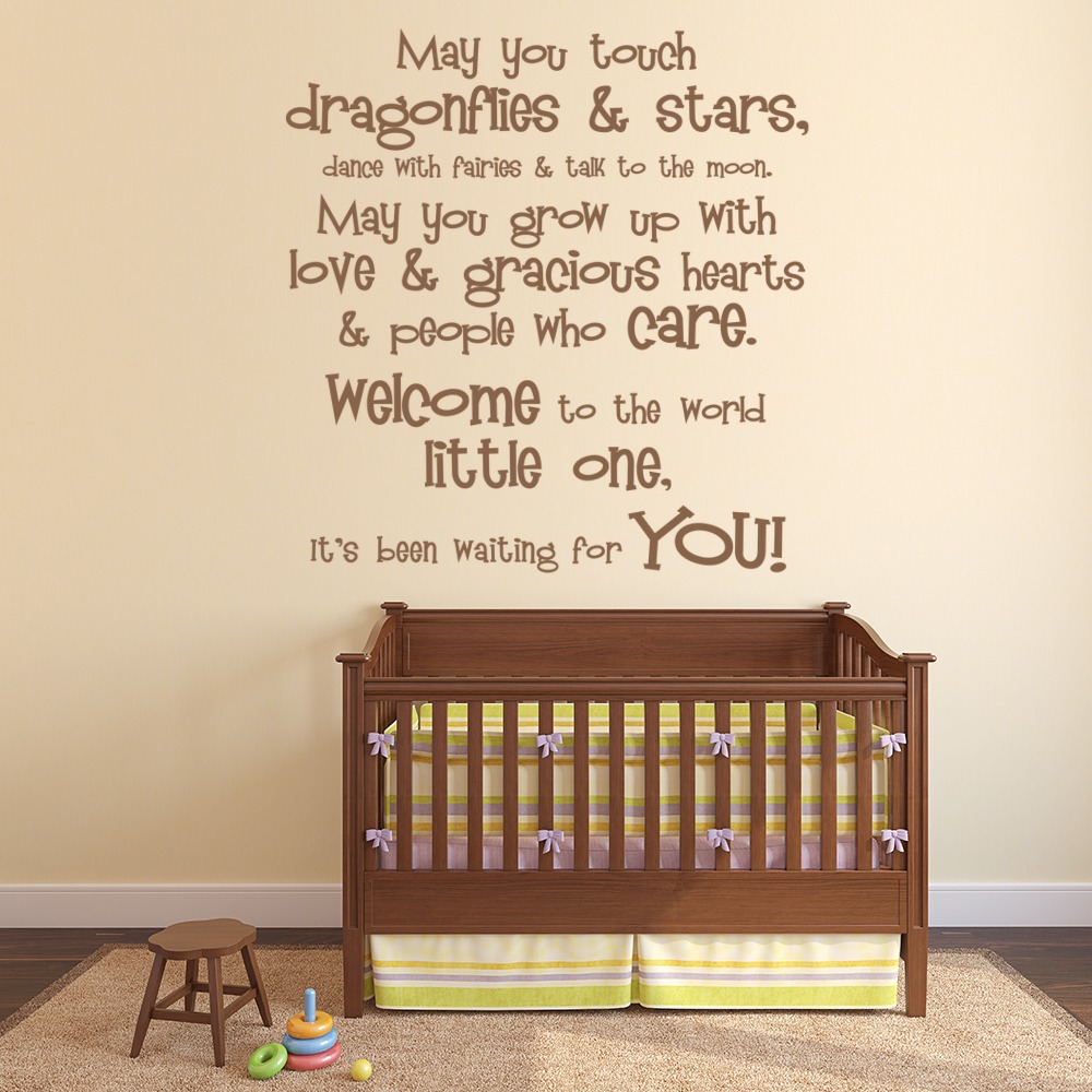 Welcome To The World Nursery Quote Wall Sticker