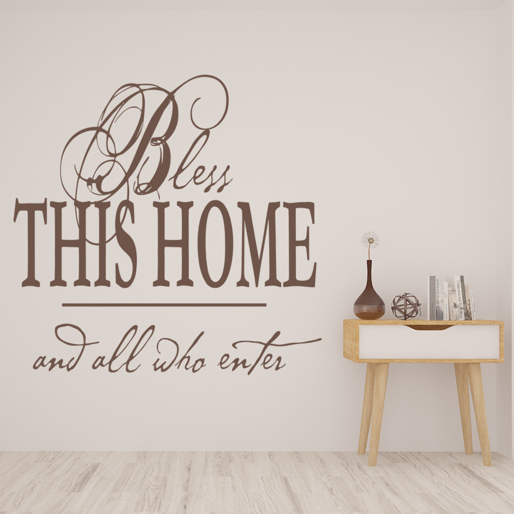 Bless This Home Religious Quote Wall Sticker