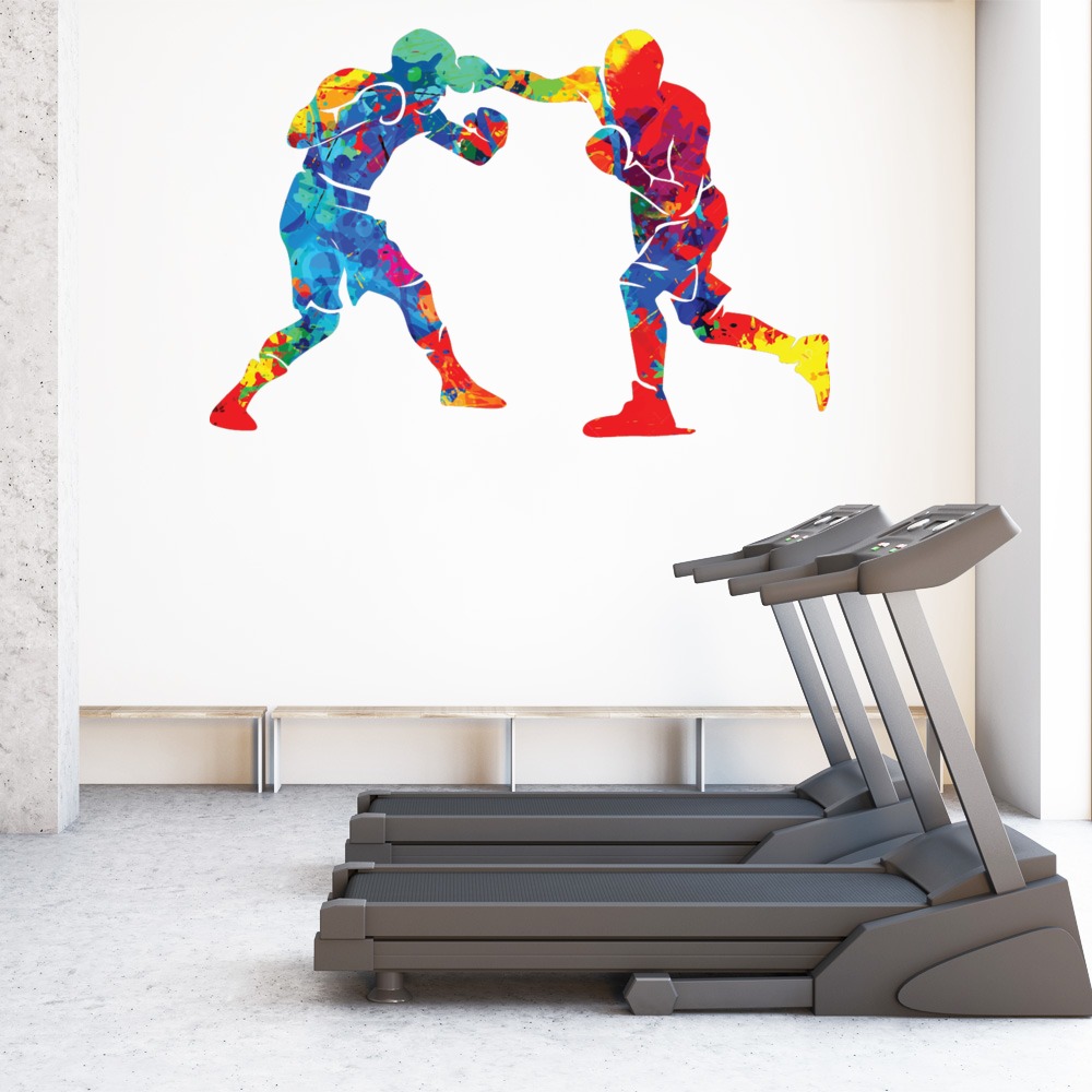 Paint Splash Boxers Boxing Match Wall Sticker | Icon Wall Stickers