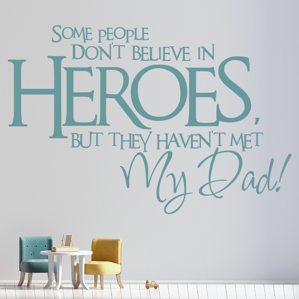 Hero Dad Family Quote Wall Sticker