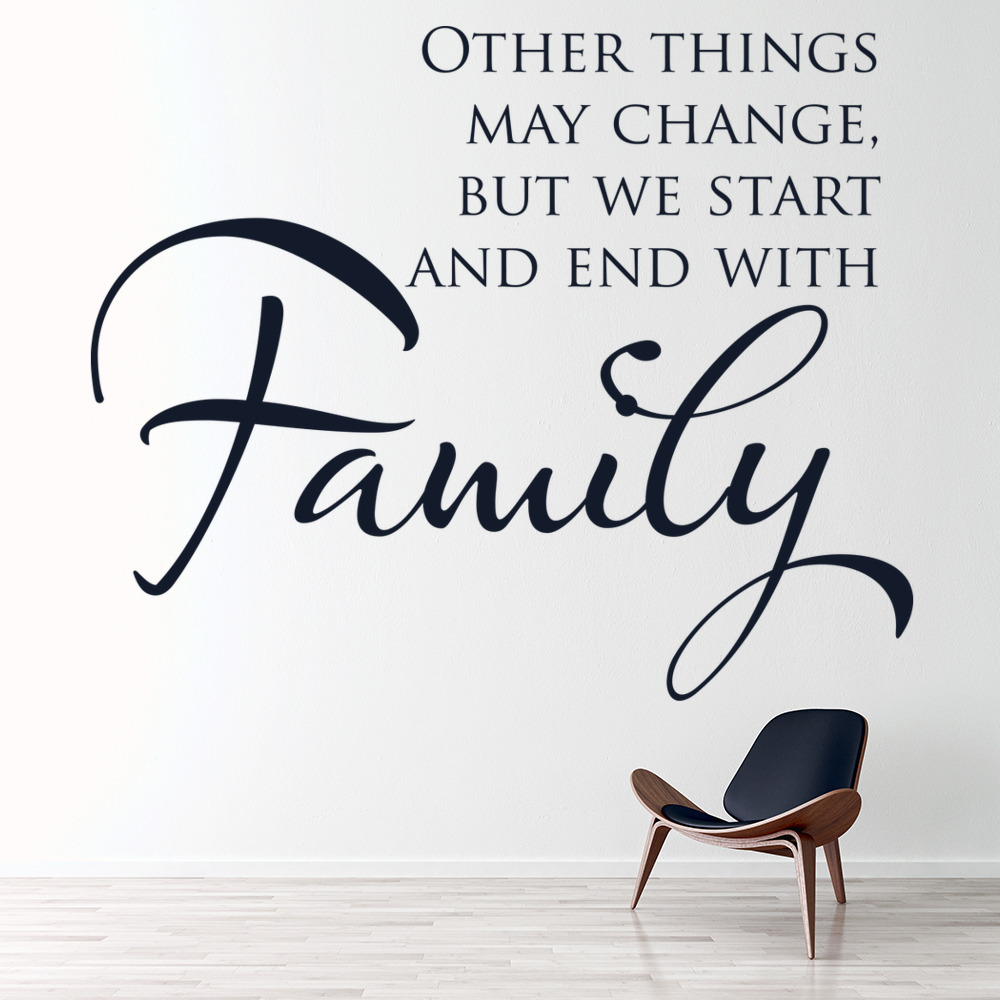 Start And End Family Quote Wall Sticker - Mod5