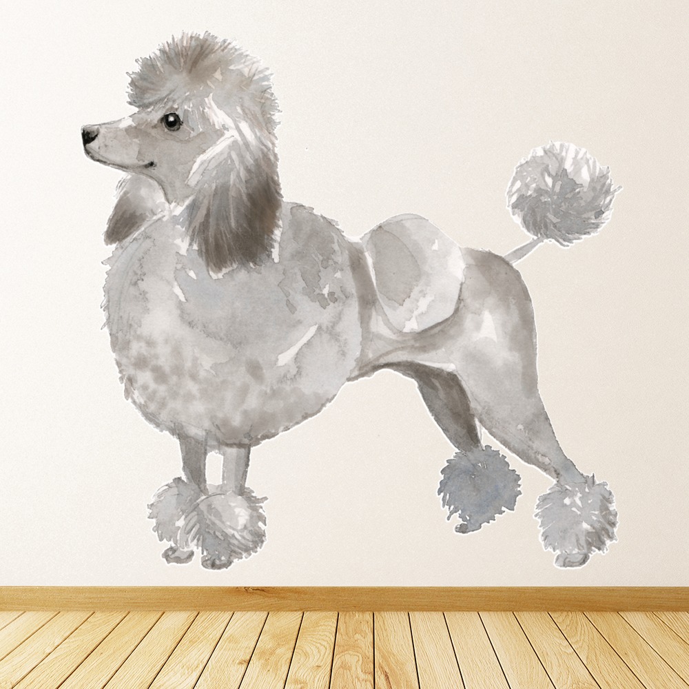 Grey Poodle Dog Kennels Grooming Wall Sticker