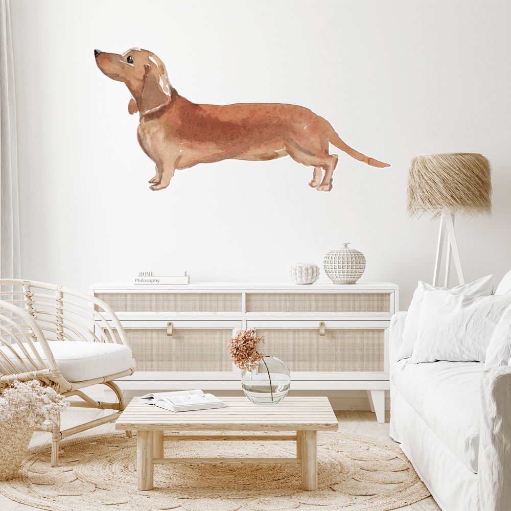 Tan Dachshund Dog Kennels Grooming Wall Sticker