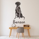 Personalised Name Black Labrador Wall Sticker