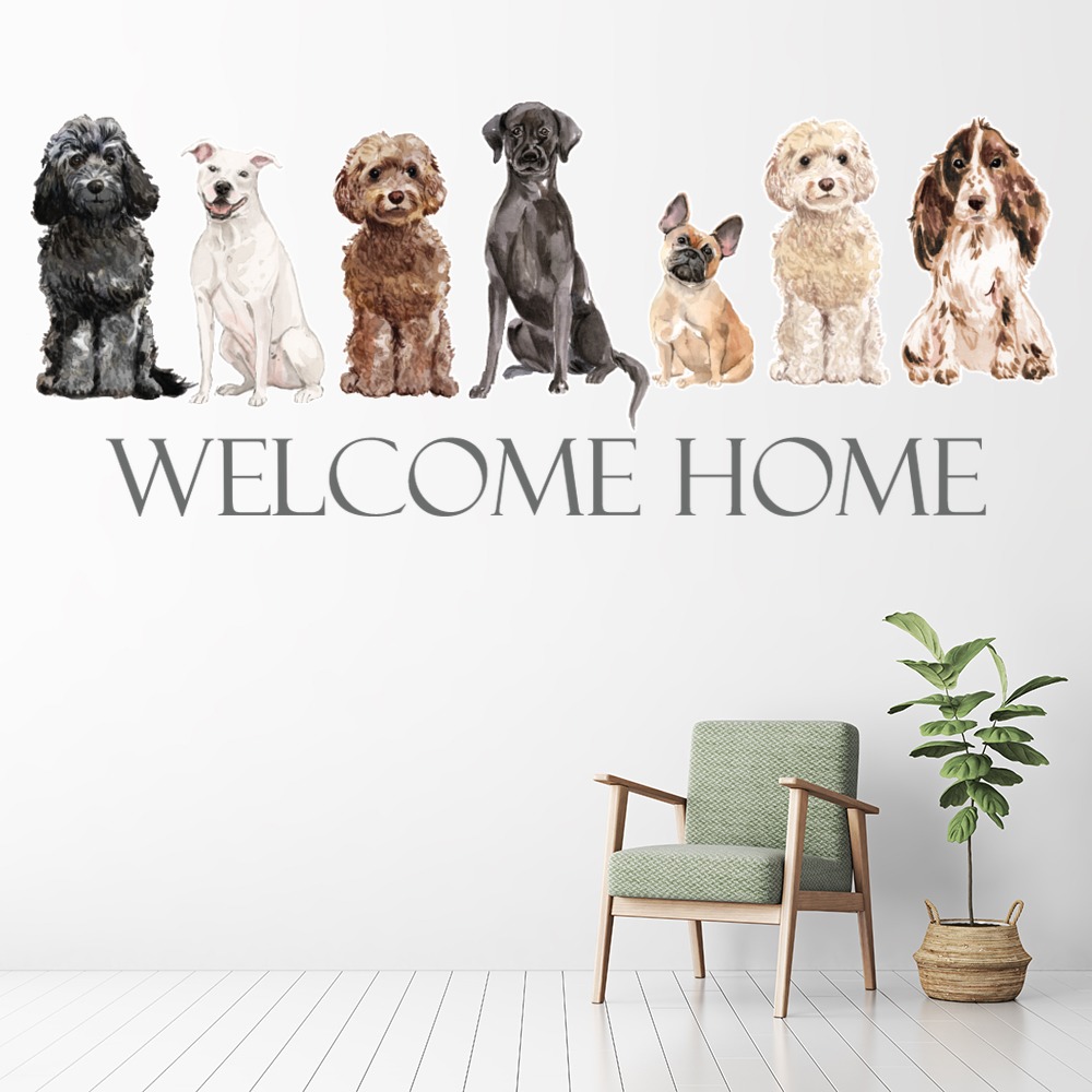 Personalised Text Dog Kennels Grooming Wall Sticker