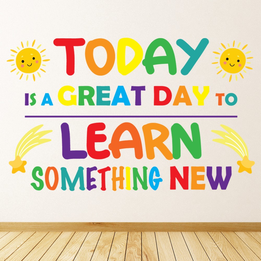Learn Something New Rainbow Quote School Classroom Wall Sticker
