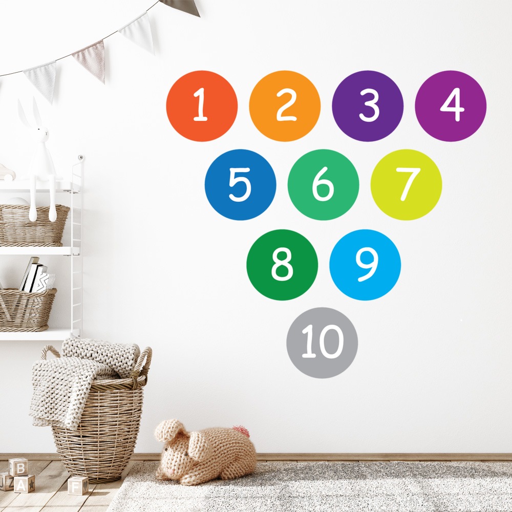 Colourful Numbers Maths Classroom Nursery School Wall Sticker | Icon ...