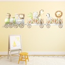 Monkey & Friends Safari Train Childrens Nursery Wall Sticker